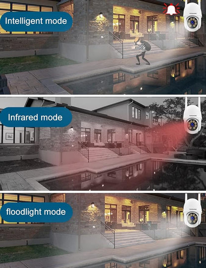 Wi-Fi Security Camera Outdoor 1080P, RTSP IP Surveillance Home WiFi Camera, 350°/120° Pan Tilt Auto Tacking, Human Detection, Color Night Vision, IP66