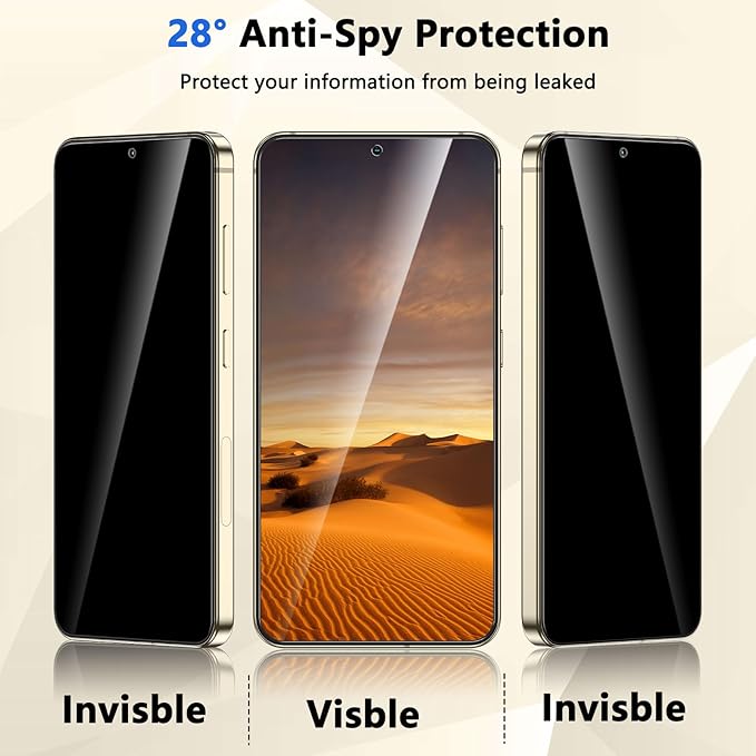 Fotbor for Samsung Galaxy S24 28° Privacy Screen Protector with [3s Installation Frame], Case Friendly 9H+ Tempered Glass 2Pack