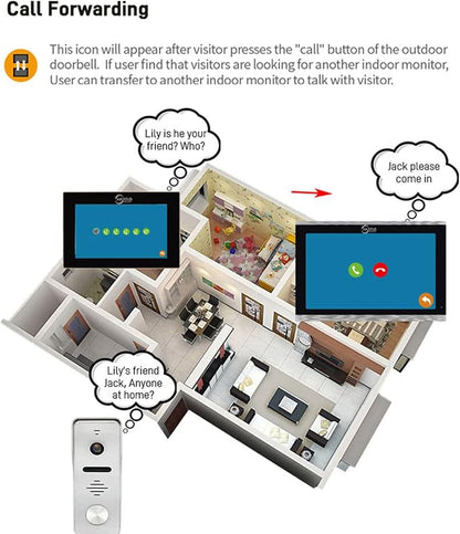 Video Doorbell Home Intercom with 1080P Video Entry Doorphone Door Camera,10 Inch Touch WiFi Monitor System(Wired),TUYA WiFi Smart Home Video Intercom Door Phone Kits for Villa Apartment