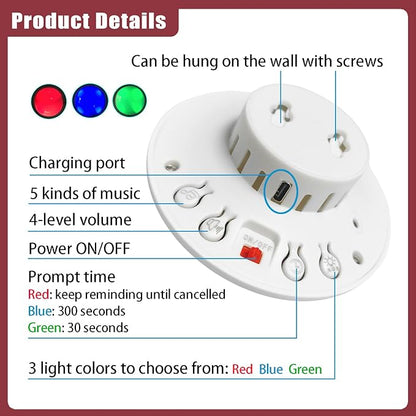 Wireless Emergency Call Button for Elderly, Bathroom Pull Cord Alarm with Strobe Light, 1 Home Care Receiver & 1 Help Button, Medical Alert System for Seniors, Disabled, Patients, Caregivers