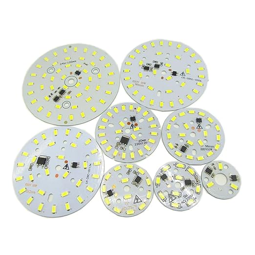 1pcs ac 220v SMD 5730 LED Lamp Bulbs PCB, Dimmable Integrated Smart IC Driver 3w 5w 7w 10w 12w 15w 18w 24w White & Warm White(Red,15W)