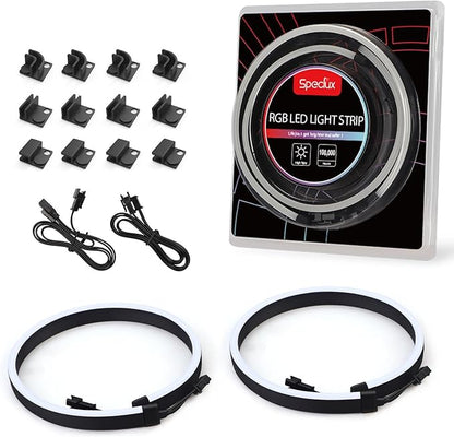 NEON RGB PC LED Strip, RGB Strip for 12V 4-Pin RGB LED Headers, Compatible with Aura SYNC, Gigabyte RGB Fusion, Mystic Light Sync, ASROCK Aura RGB Motherboard, with 12pcs Strong Magnetic Brackets