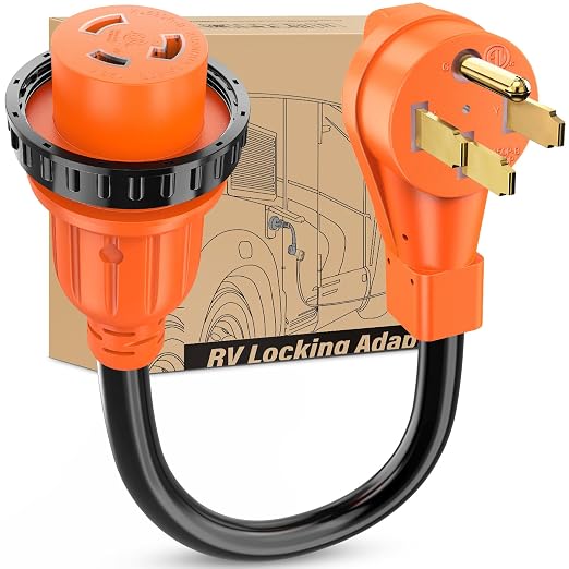 Nilight 50 Amp to 30 Amp RV Locking Adapter Cord 14-50P L5-30R
