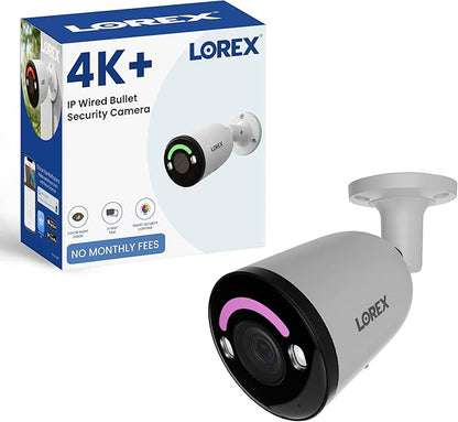 Lorex Classic 4K+ PoE Bullet Camera | 12MP | IP Add-on Camera (No Cable) | Color Night Vision | Person & Vehicle Detection | 2-Way Talk | Metal Housing | IP67 Weatherproof | Requires a Recorder