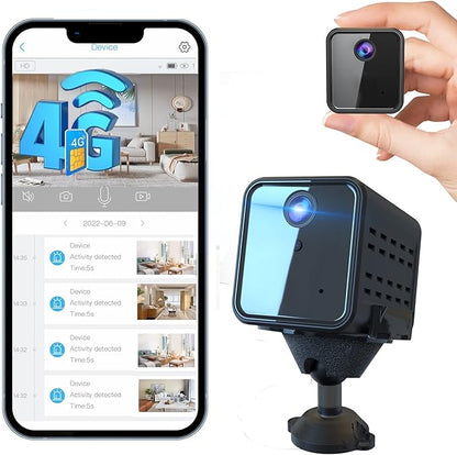 javiscam 4G No WiFi Security Camera, Cellular Security Camera, SIM Inserted, 2K QHD Indoor Camera, Radar Motion, 20-Day Standby Time, Indoor/Car/Trail Use, Portable & Reliable Security Solution