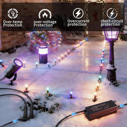 24V 100W Power Adapter for Philips Hue Bridge Outdoor Lighting | IP67 Waterproof Double Connector Power Supply Compatible with Philips Hue Lily Spot, Lily XL, Calla Pathway, Impress Lights