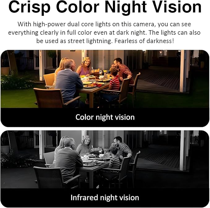 EVERSECU Triple Lens WiFi PTZ Security Camera, Three Cameras in One, Side Cameras with Adjustable All-Angle Arm, 2K 360° View No Blind Spot, Auto Tracking, Spotlight, 2 Way Audio