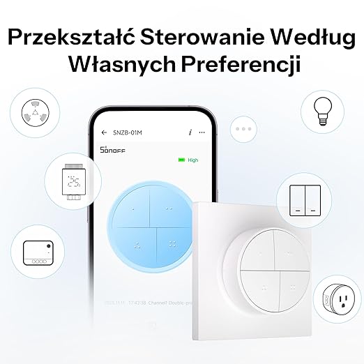 SONOFF Orb 4-in-1 Zigbee Smart Scene Button (SZNB-01M) | Wireless Smart Button & Light Remote | Multi Scene Controller | Easy No-Wire Installation | Open-Source Platforms Compatible