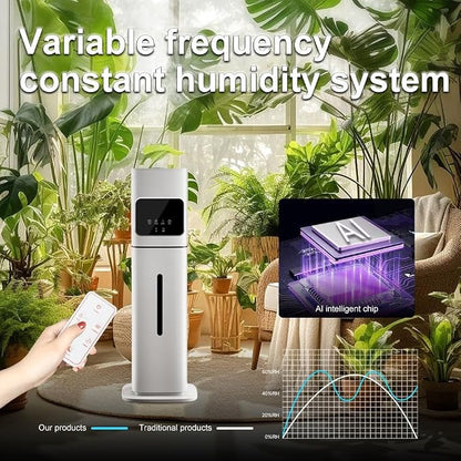 Smart White Humidifier, 2.1Gal/8L Large Capacity Cool Mist Humidifier with 3 Mist Levels, Auto Humidity Control, Timer & Auto Shut-Off, LED Panel & Remote, 360° Nozzle for Nursery, Office, Plants