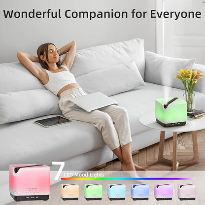ASAKUKI Essential Oil Diffuser for Home, Large 700 ml Humidifier with Automatic Shut-Off, Quiet Aromatherapy Diffuser with 7 LED Lights for Living Room, Kitchen, Bedroom, Hotel, Gift for Mom - Black