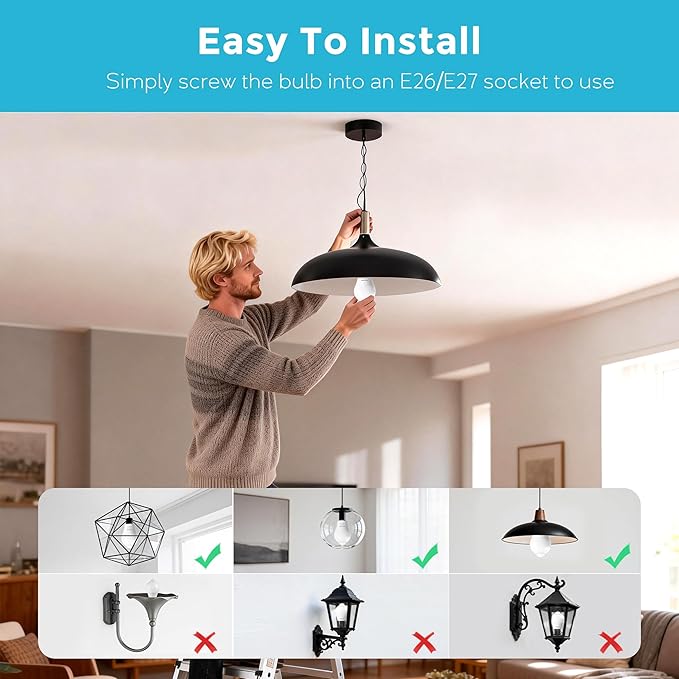 Motion Sensor Light Bulbs, Motion Detector Lightbulb Dusk to Dawn Led E26 12W(100W Equivalent) Light Bulb Indoor Outdoor for Porch Garage Hallway