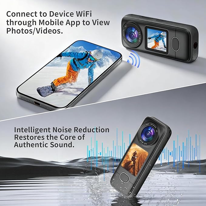 4K Action Camera, 3.5Hrs Battery Life Body Camera Hands-Free Recording, IPX6 Waterproof Portable Vlogging Camera with 1.4" HD Screen, Video Recorder with WiFi for Travel, Cycling, Motorcycle, Bloggers