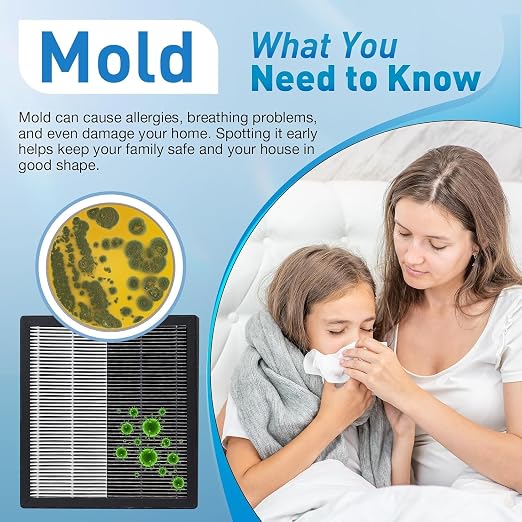 Mold Test Kit for Home - 8 Simple Detection Tests for Surface Mold, HVAC System & Indoor Air Quality - DIY Black Mold Detector with Mold Identification Guide, Fast & Reliable Results