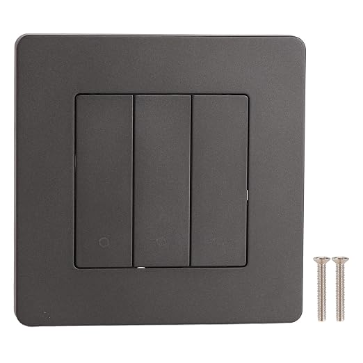 Jeanoko 3 Gang Smart Control Panel Compact Design Intelligent Switch for Home Automation System PVC Material (Gray)