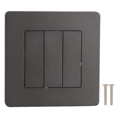 Jeanoko 3 Gang Smart Control Panel Compact Design Intelligent Switch for Home Automation System PVC Material (Gray)