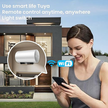 20A WiFi Smart Light Switch 4.65 X 2.83 X 1.34 Inches,1-Button,2.4GHz Wi-Fi Touch Switch,Neutral Wire Required,Work with Smart Life/Tuya App and Alexa,White