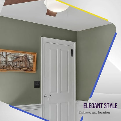 ENERLITES Combination Toggle Light Switch/Decorator Light Switch Plate, Double Switch Wall Plate, Standard Size 2-Gang 4.50" x 4.57", Polycarbonate Thermoplastic, 881131-BK, Black