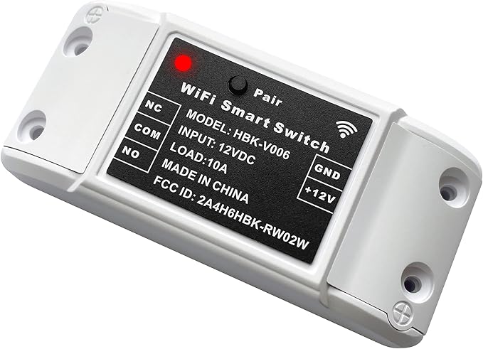 UHPPOTE 2.4GHz WiFi Remote Control Switch Compatible with Smart Phone App Input Voltage 12VDC