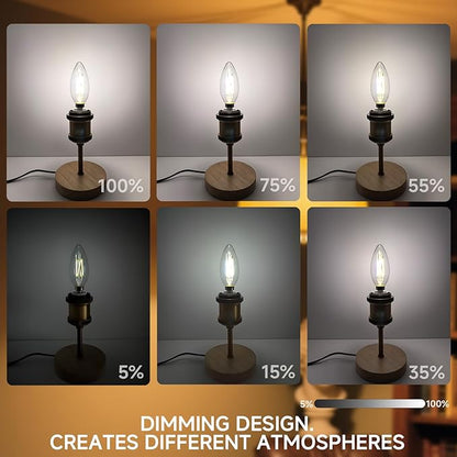 Type B/B11 E12 LED Filament Bulb, 4W/40W Equivalent 5000K Cool White – Clear Glass, Dimmable, Ideal for Chandeliers, Ceiling Fans & Modern Lighting, 6-Pack