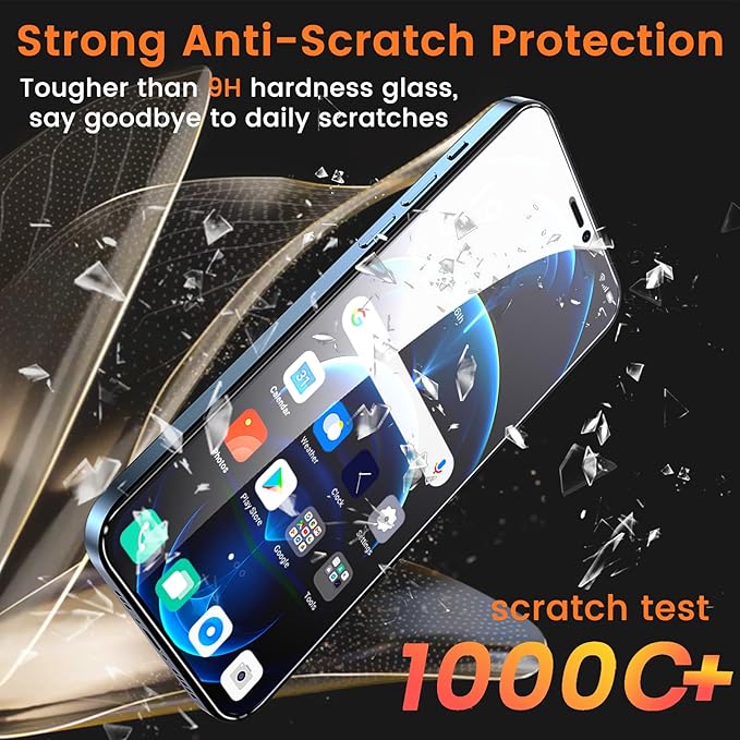 Lesakit 3+3 Pack Privacy Screen Protector for iPhone 12 Pro Max 6.7-Inch with 3 Pack Camera Lens Protector, Anti Spy Tempered Glass Film 9H Hardness Bubble Free Case Friendly