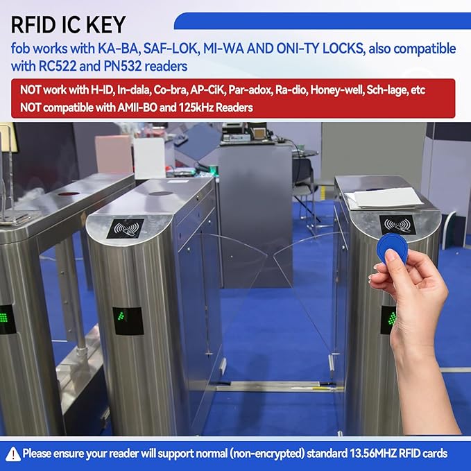 JOJOCY 50 PCS 13.56MHz MFR Ultralight C ULC Key Fobs, NFC Tags, ISO14443A RFID Access Control Key Cards for Smart Door Locks (Blue)