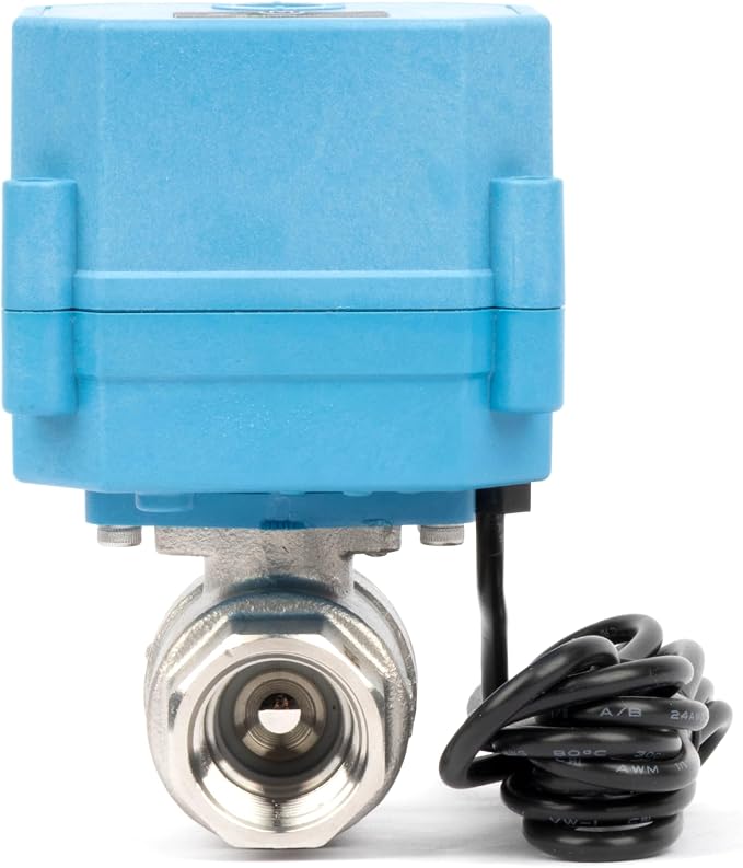Motorized Ball Valve 1/2 in NPT U.S. Solid WiFi Smart 304 Stainless Steel 2-Way Electric Actuated USB Powered NSF Certified for Water Irrigation