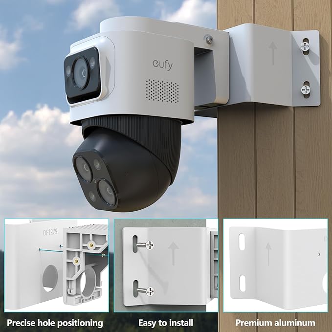 Corner Mount Bracket Compatible with eufy PoE NVR Security System S4 Max,eufyCam S4 and eufy PoE Bullet-PTZ Cam S4 Camera (White)