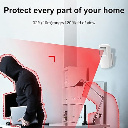 Home Security System, Alarm System for Home Security, 8-Piece Kit WiFi/GSM SMS Alarm System with Motion Detector, 120dB Alarm Siren, Door/Window Burglar Alarm, Smart Remote Control, Alexa-Compatible