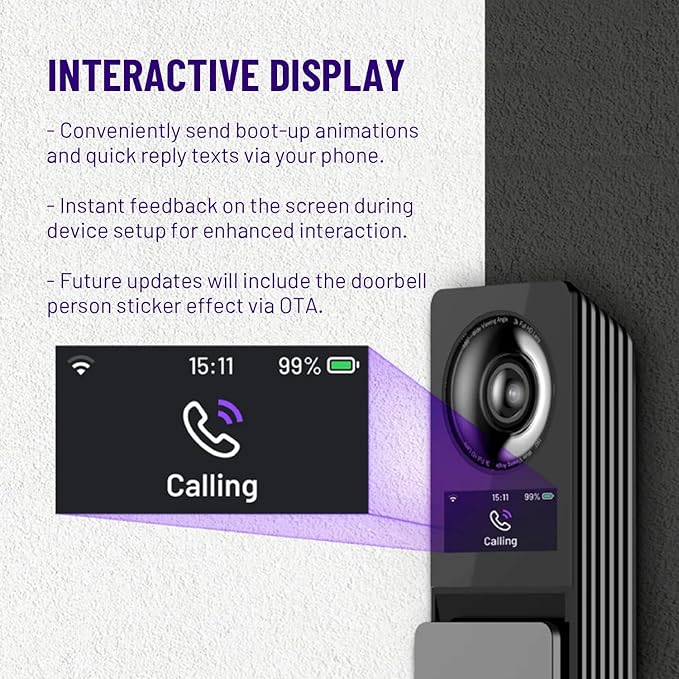 Havion Wireless Video Doorbell w/Smart Lock Set - Chime, Dual Cameras, 5MP 3K QHD, 2'' Screen & 32GB eMMC, Motion Detection & Real-time Alert, 2-Way Audio, Door Bell and Keyless Entry Front Door Lock