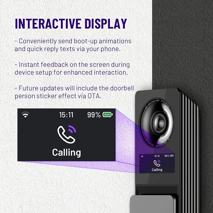HAVION D1 Wireless Video Doorbell Camera - by NIU Inno., Incl. Chime, Dual Cameras, 5MP 3K QHD, 2'' Screen, 32GB eMMC, AI Motion Detection Real-time Alerts, 2-way Audio, Battery & Wired Power Optional