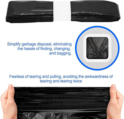Automatic Trash Can Refill Bags - 6Pack Refill Bag Ring Smart Trash Can Replacement Bags Compatible for TOWNEW T1S/T AIR X/T Air Lite and Airdeer, Smart Bin Self Sealing Auto Refill, Black