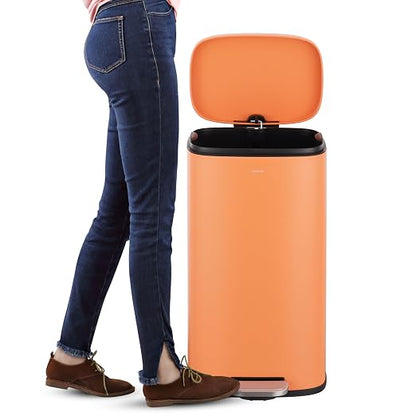 happimess Curtis 8 Gal Step Trash Can Soft Close 25", Carrot Cake