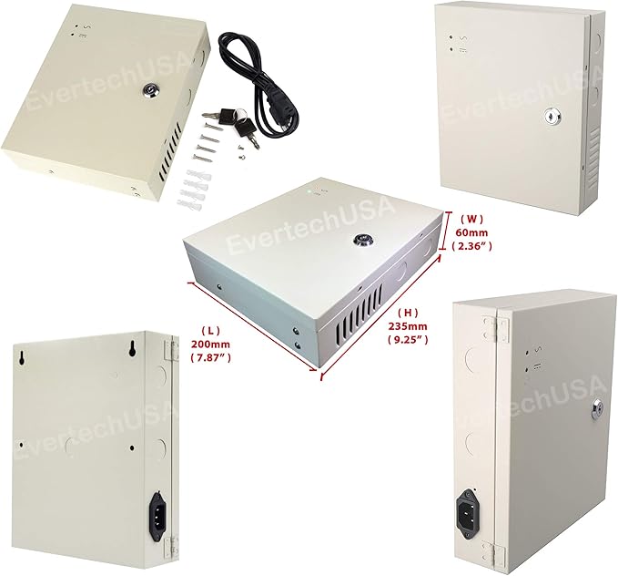 Evertech Power Box 18 Ch Channel 12V DC 10 A Power Supply Distribution Box for CCTV DVR Security Camera LED Lights