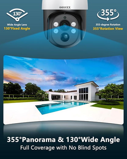 (2026 New) 4K PTZ PoE Wired Security Camera System Outdoor Surveillance | 8CH DVR 2TB HDD, 4 Cameras, Remote Control, No Monthly Fee App, AI Human Detection, Audio Mic, IR Night Vision