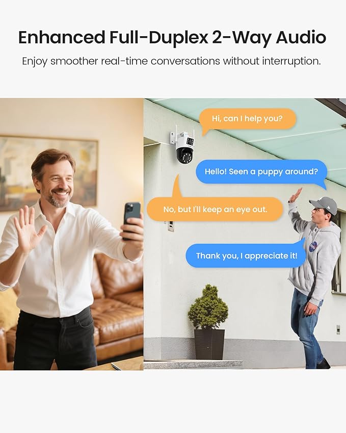 ZOSI C298 Max 4K 8MP Dual-Lens(2x4MP) Wired WiFi PTZ Plug-in Security Camera Outdoor, Wide Angle, 2.4GHz 360 Camera, 8X Hybrid Zoom, Person/Vehicle Detect, Color Night Vision, Spotlight Siren