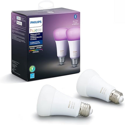 Philips Hue Smart 60W A19 LED Bulb - White and Color Ambiance Color-Changing Light - 2 Pack - 800LM & PlayStation DualSense Edge Wireless Controller