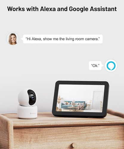GALAYOU Indoor Security Camera 2K, Pet Camera, 360 Degree 2.4G WiFi Home Security Camera for Baby/Elder/Nanny with Night Vision, Siren, 24/7 SD Card Storage, Works with Alexa and Google Assistant G2