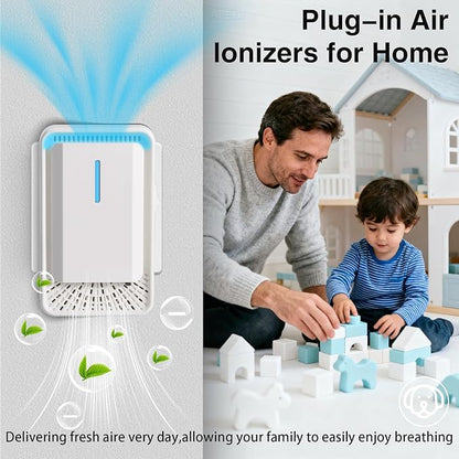 2026 New Plug in Air Purifiers Air Ionizers for Dust Mites, Odor Eliminator for Home with Negative Ion Generator, Quiet Portable Air Freshener Plug In for Bedroom,Office,Kitchen,Smoke,Dust (8)