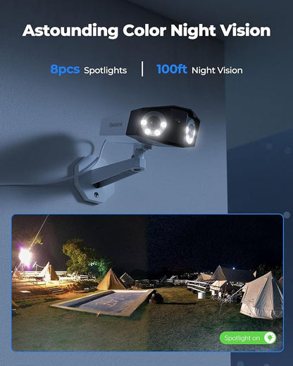 REOLINK 4K Dual-Lens Security Camera System, IP Outdoor Cameras, 1x Duo 2 PoE with 180° Ultra-Wide Angle, Bundle with 1x Trackmix PoE with 6X Hybrid Zoom & Auto Tracking, Color Night