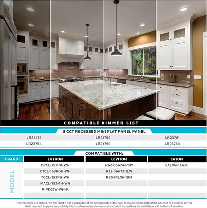 LUXRITE 6 Inch Ultra Thin LED Recessed Light with J-Box, 12W, 5 Color Options 2700K | 3000K | 3500K | 4000K | 5000K, Dimmable Wafer Light, 1000 Lumens, Copper Trim, Energy Star, IC Rated