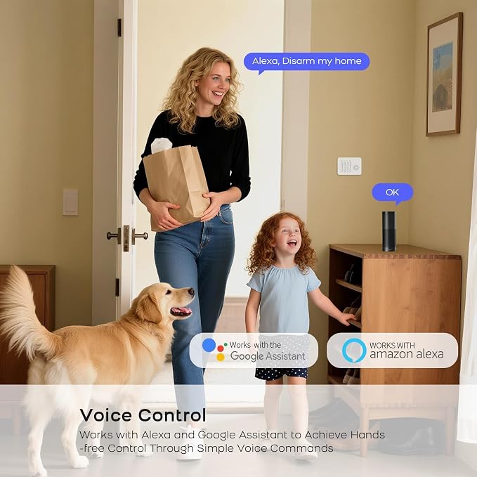 PGST Home Alarm System with 2K HD Camera for Apartment,Kids Safety,Office | WiFi+GSM/4G,8Contact Sensor+2 Motion Sensor,No Monthly Fees,No Pairing Required,Quick Installation with Instant App Alerts