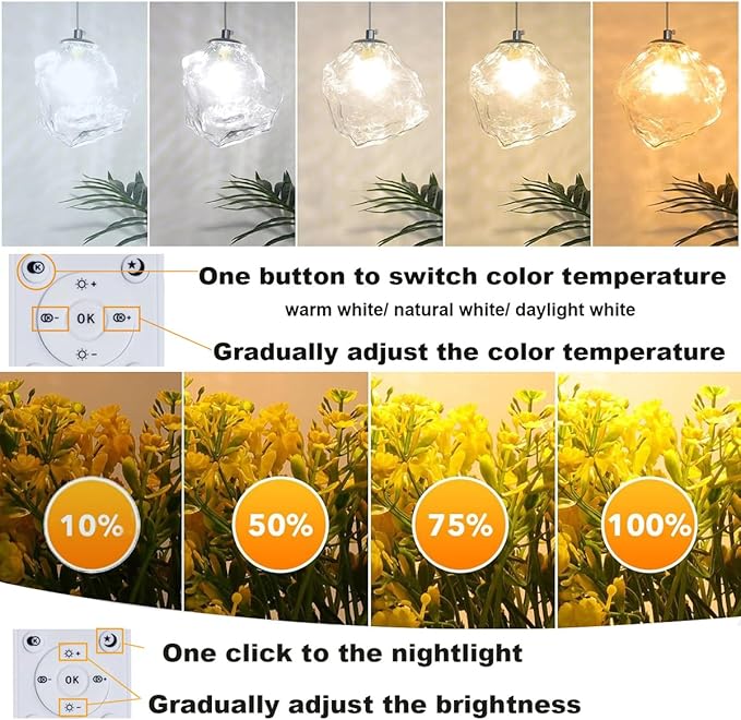 Smart Light Bulbs E11 LED Remote Control- Dimmable 7W(75W Equivalent) 800Lm-Tunable Color Temperature (2700K- 6500K) CRI 80+, 2.4GHz - No App or Wi-Fi Required- 2 Bulb