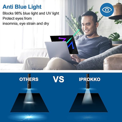 IPROKKO Laptop Privacy Screen 16 Inch 16:9 Aspect Ratio, Compatible with HP Dell Lenovo Acer Asus Samsung LG, 16,1" Removable Anti Blue Light Glare Spy Computer Monitor Filter Security Shield