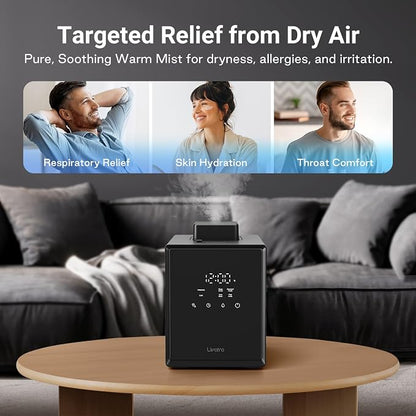 Livatro 3L Stainless Steel Humidifiers for bedroom with Warm Mist Steam