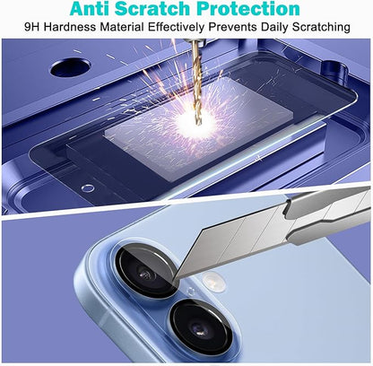 PEHAEL 3+3 Pack for iPhone 17 Privacy Screen Protector with Camera Lens Protector Full Coverage Anti-Spy Tempered Glass Film 9H Hardness Easy Installation Bubble Free [6.3 inch]