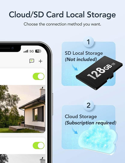 GNCC Solar Security Camera Wireless Outdoor, 2K Battery Powered Camera with Solar Panel, 5G&2.4GHz WiFi, Spotlight Color Night Vision, AI Motion Detection, Siren Alarm, Cloud/SD Storage (White-1 Pack)
