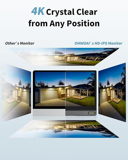 《4K Ultra HD & All-in-One Monitor》Wired Outdoor Security Camera System, POE Cameras for Home Security, NVR Video Surveillance Systems with Motion Detection
