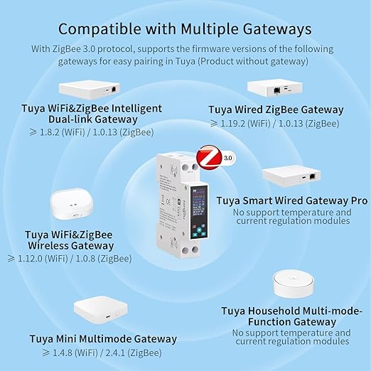 TONGOU Zigbee DIN Rail Smart Meter| 1-50A 90-240VAC 1P+N|Smart Switch with Real-time Power Monitoring| Remote Control via Tuya/Smart Life| Export/Clear Power Data| Recloser Function| FCC Certified