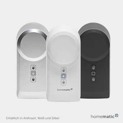 Homematic IP Smart Home Door Lock Drive, Silver, Electronic Door Lock, Smart Lock Retrofittable Without Conversion, Door Opener Controllable via App, Alexa & Google Assistant, 160556A0