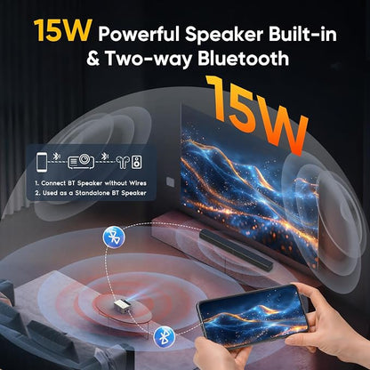 TMY Smart Projector with Google TV System, Native 1080P 4K Home Theater